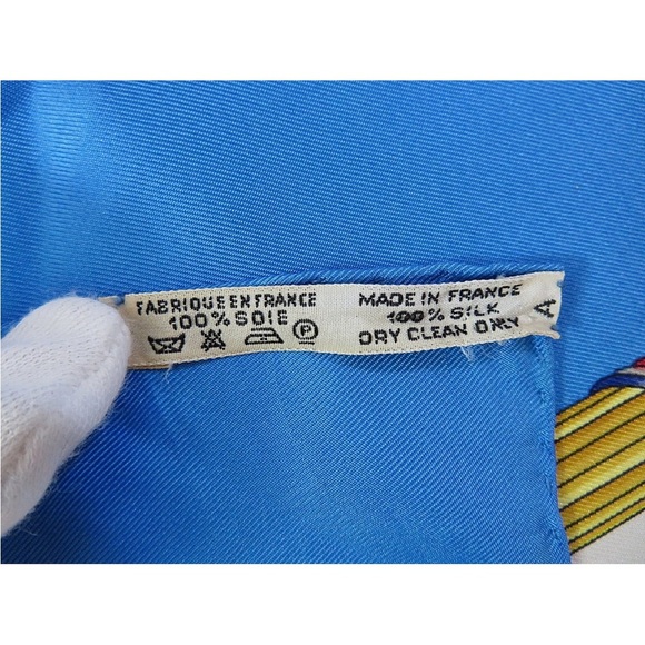 Hermes Tricolor and Gold Silk Scarf - Picture 10 of 11